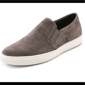 Vince Grey Suede Slip-on Shoes